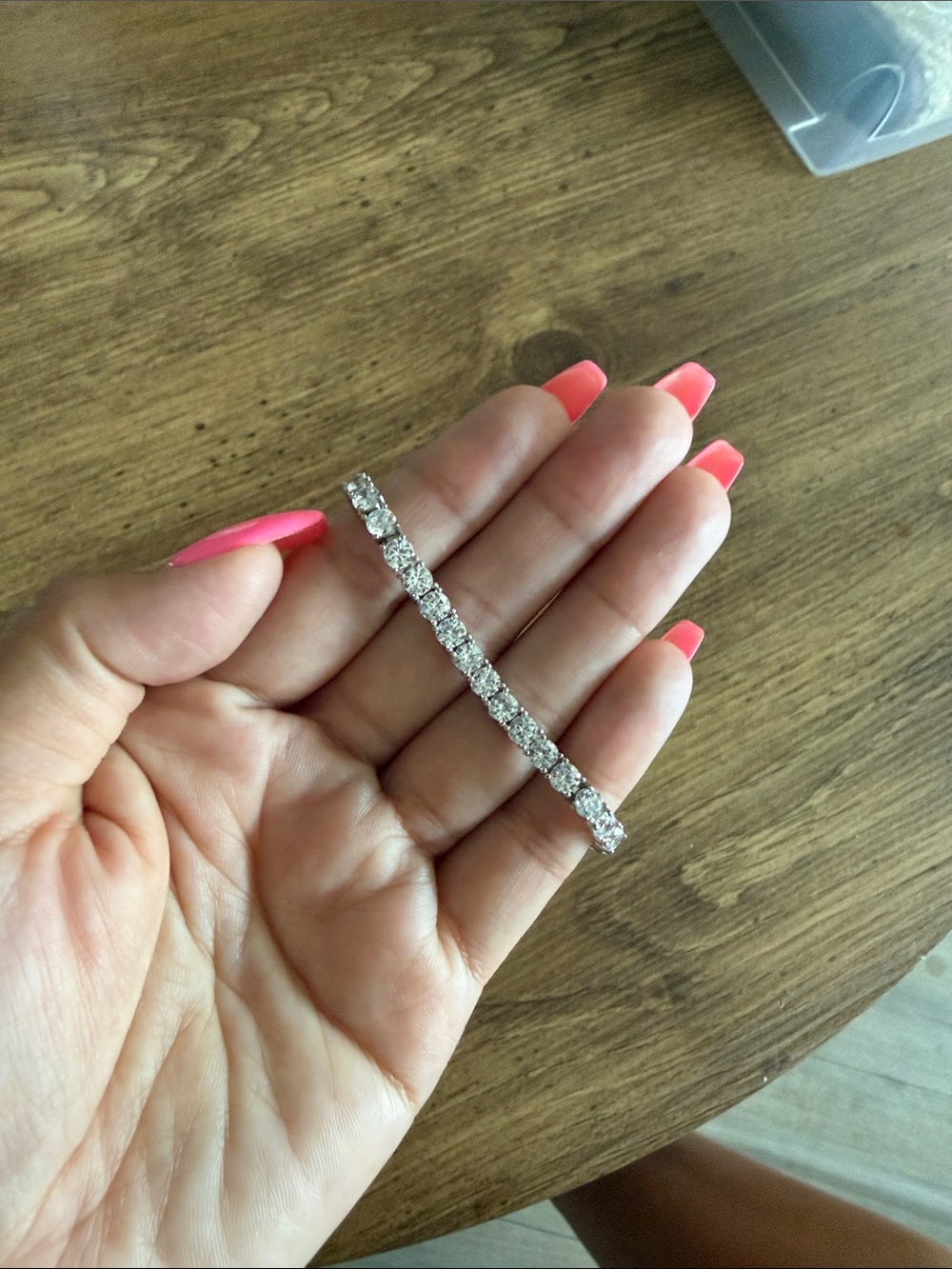 Classic Silver Tennis Bracelet with Clear Stones - Silver